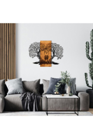 Accessoire mural décoratif en bois - Noir/Noyer