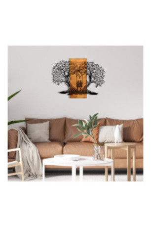 Accessoire mural décoratif en bois - Noir/Noyer