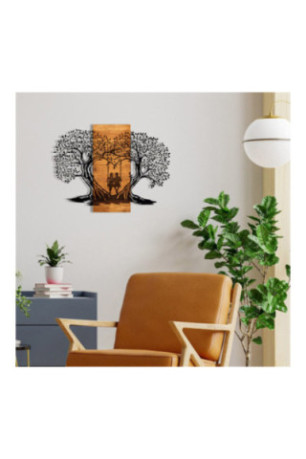 Accessoire mural décoratif en bois - Noir/Noyer