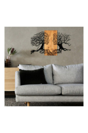 Accessoire mural décoratif en bois - Noir/Noyer