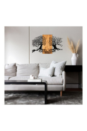 Accessoire mural décoratif en bois - Noir/Noyer