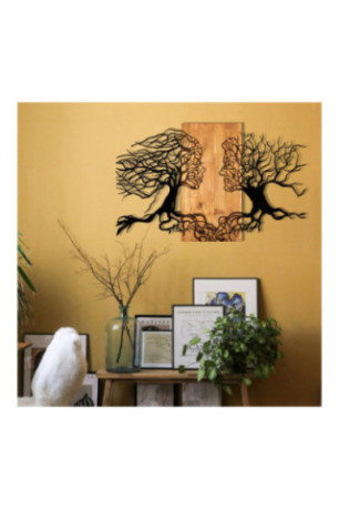 Accessoire mural décoratif en bois - Noir/Noyer