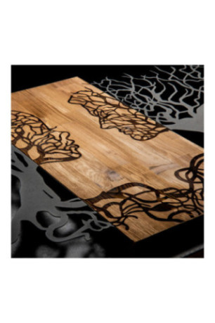 Accessoire mural décoratif en bois - Noir/Noyer