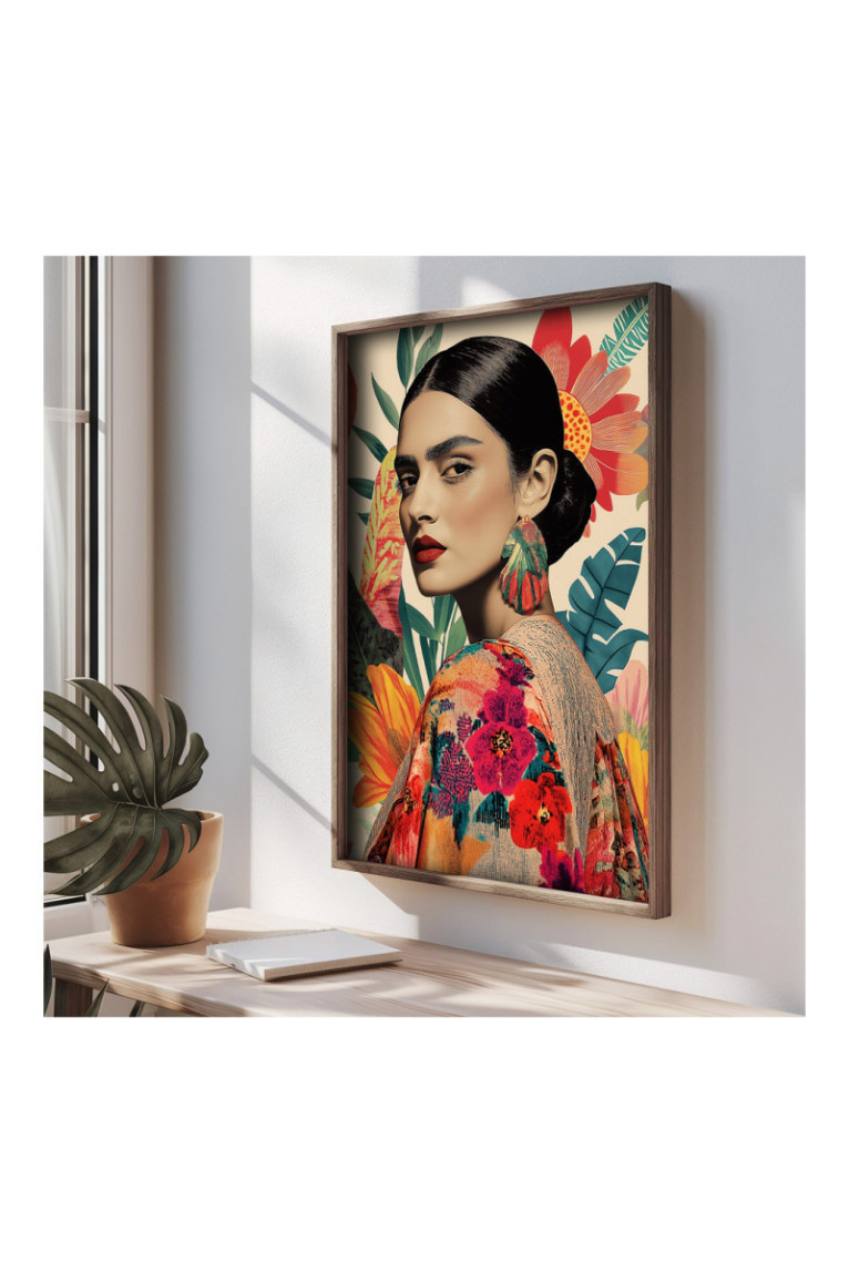 Tableau décoratif en MDF encadré - Multicolore