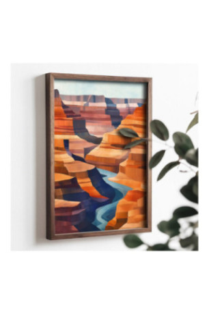 Tableau décoratif en MDF encadré - Multicolore