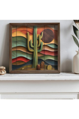 Tableau décoratif en MDF encadré - Multicolore