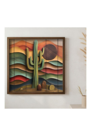 Tableau décoratif en MDF encadré - Multicolore