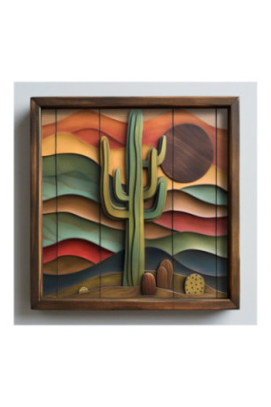 Tableau décoratif en MDF encadré - Multicolore