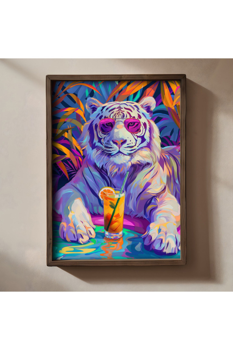 Tableau décoratif en MDF encadré - Multicolore