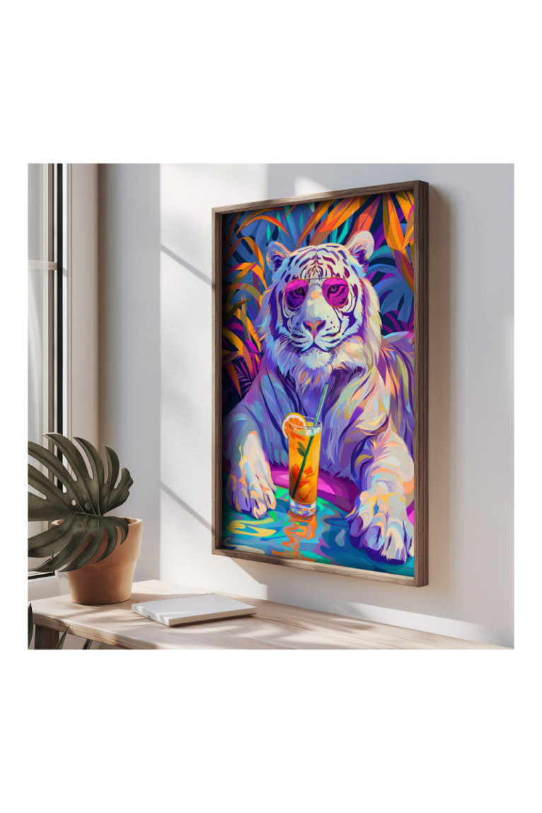 Tableau décoratif en MDF encadré - Multicolore