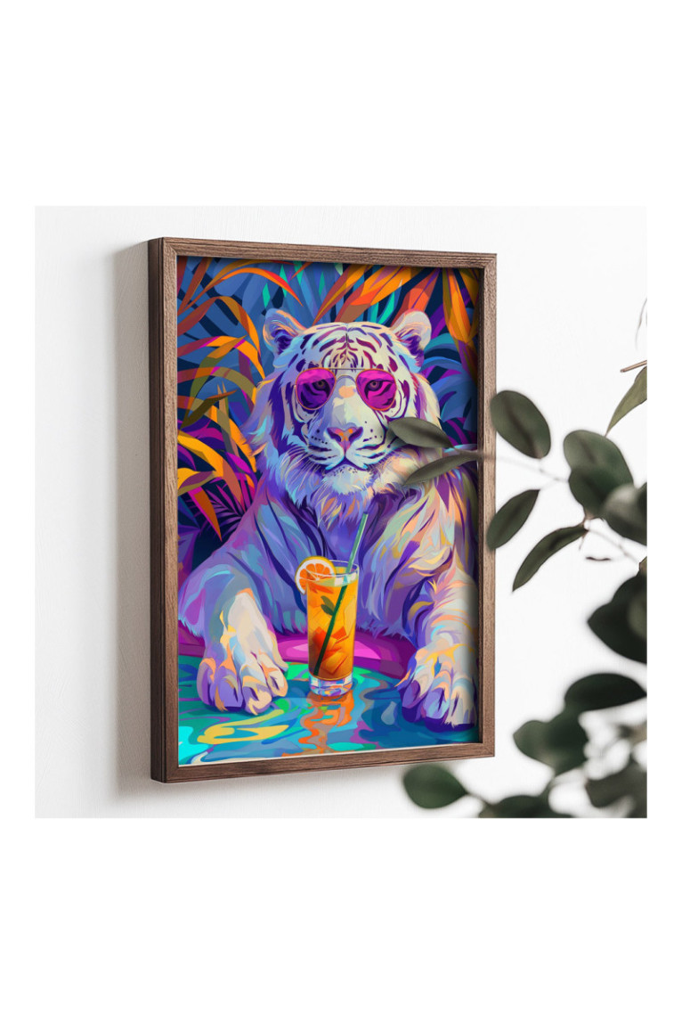 Tableau décoratif en MDF encadré - Multicolore
