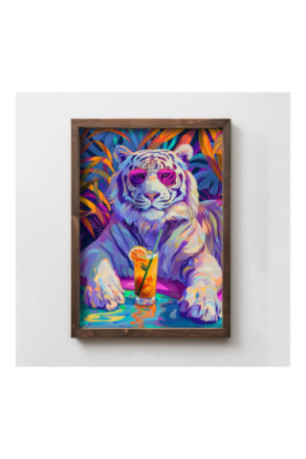 Tableau décoratif en MDF encadré - Multicolore