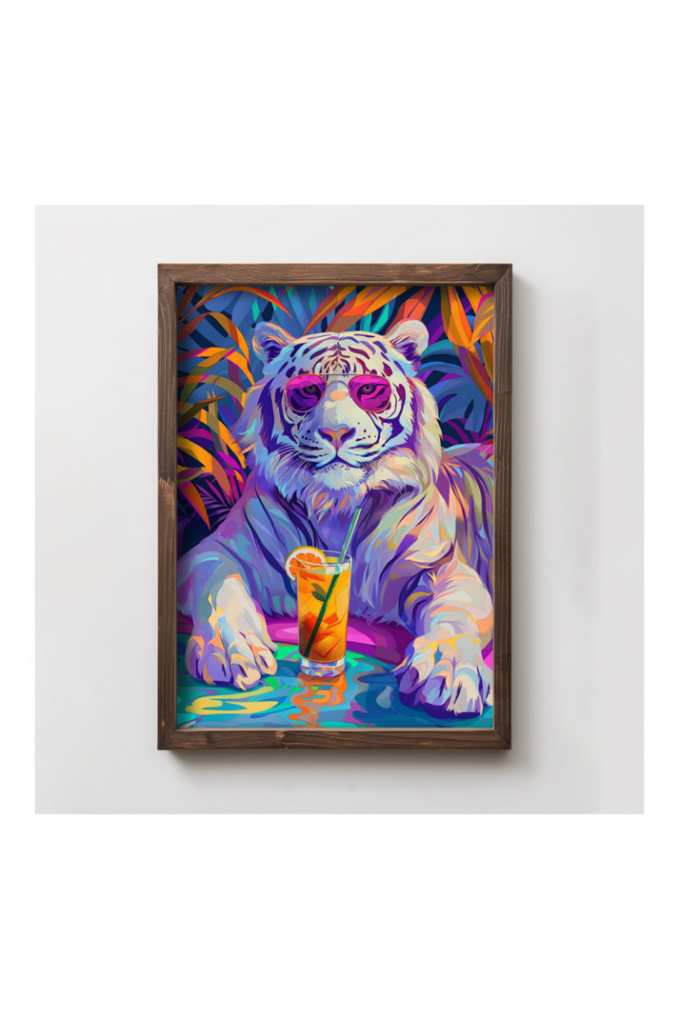 Tableau décoratif en MDF encadré - Multicolore