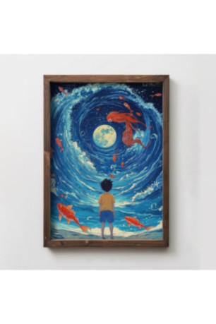 Tableau décoratif en MDF encadré - Multicolore