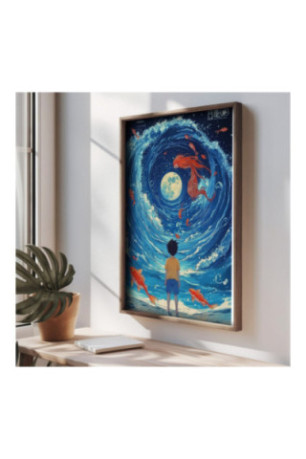 Tableau décoratif en MDF encadré - Multicolore