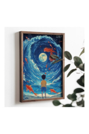 Tableau décoratif en MDF encadré - Multicolore
