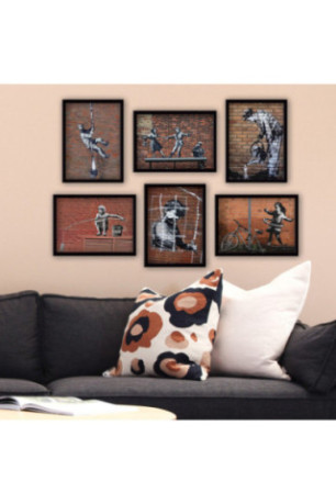 Tableau décoratif en MDF encadré (6 pièces) - Multicolore