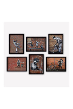 Tableau décoratif en MDF encadré (6 pièces) - Multicolore