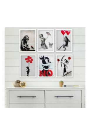 Tableau décoratif en MDF encadré (6 pièces) - Multicolore