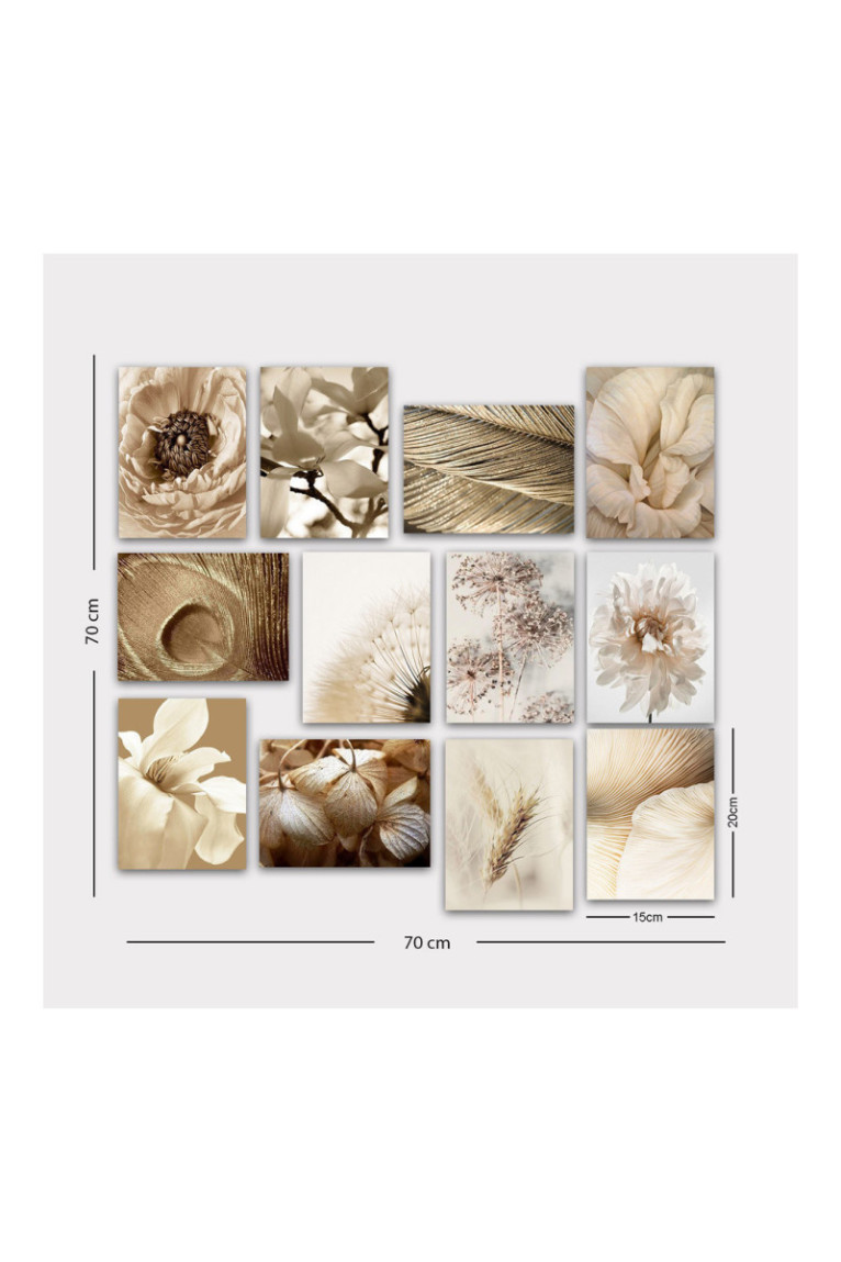 Tableau décoratif en MDF (12 pièces) - Multicolore