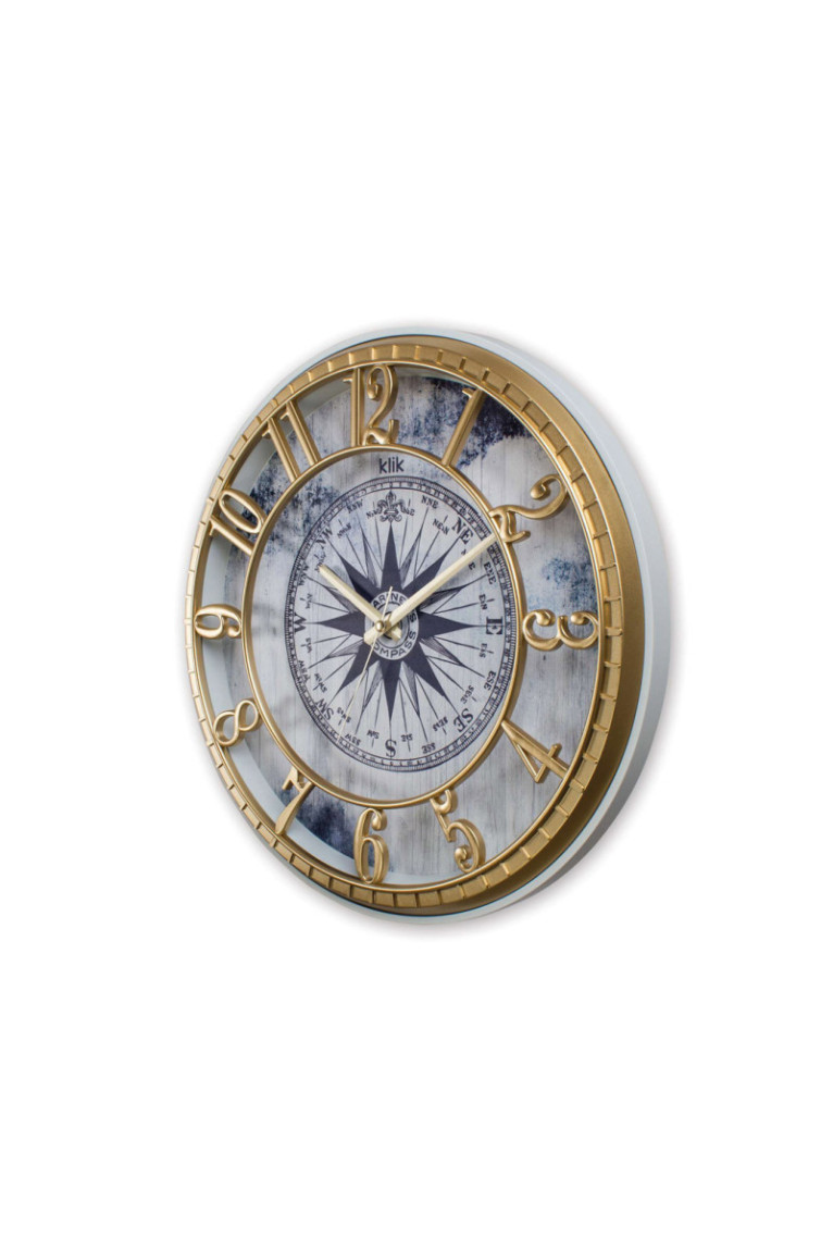 Horloge murale décorative - Or Bleu