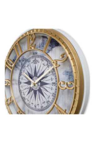 Horloge murale décorative - Or Bleu
