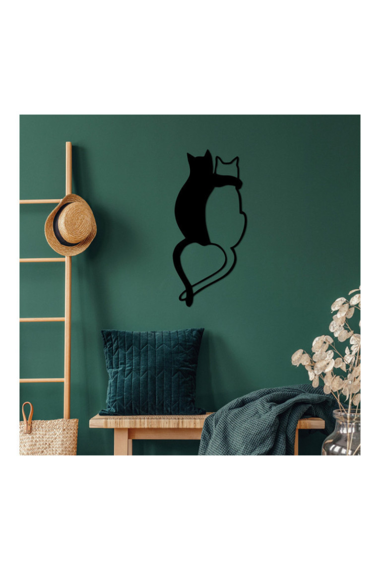 Accessoire mural décoratif en métal - Noir