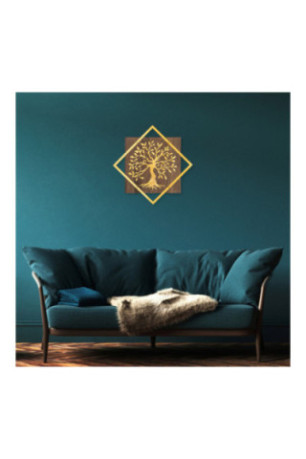 Accessoire mural décoratif en bois - Noyer doré