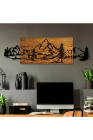 Accessoire mural décoratif en bois - Noyer Noir