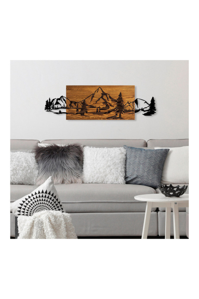 Accessoire mural décoratif en bois - Noyer Noir