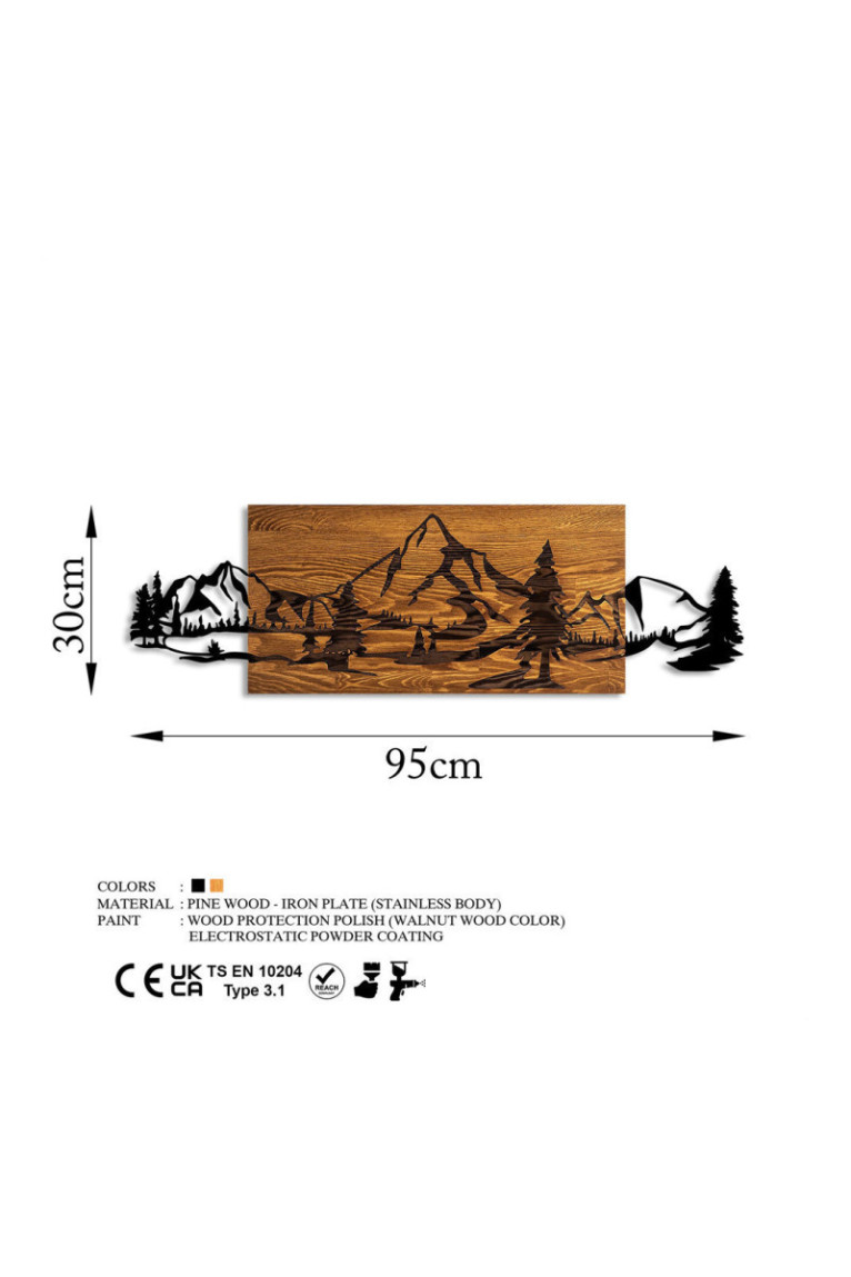 Accessoire mural décoratif en bois - Noyer Noir