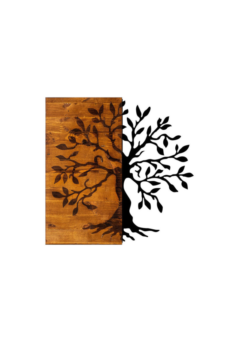Accessoire mural décoratif en bois - Noyer Noir