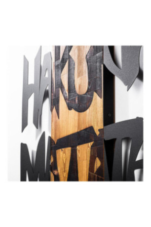 Accessoire mural décoratif en bois - Noir/Noyer clair