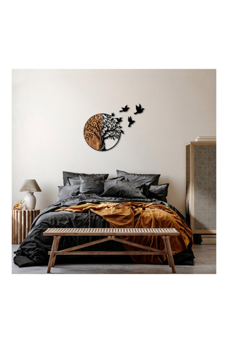 Accessoire mural décoratif en bois - Noyer noir