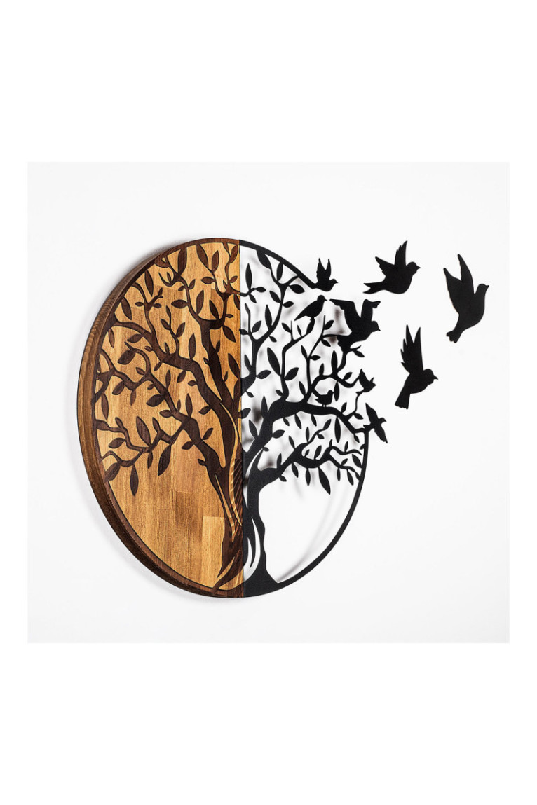 Accessoire mural décoratif en bois - Noyer noir