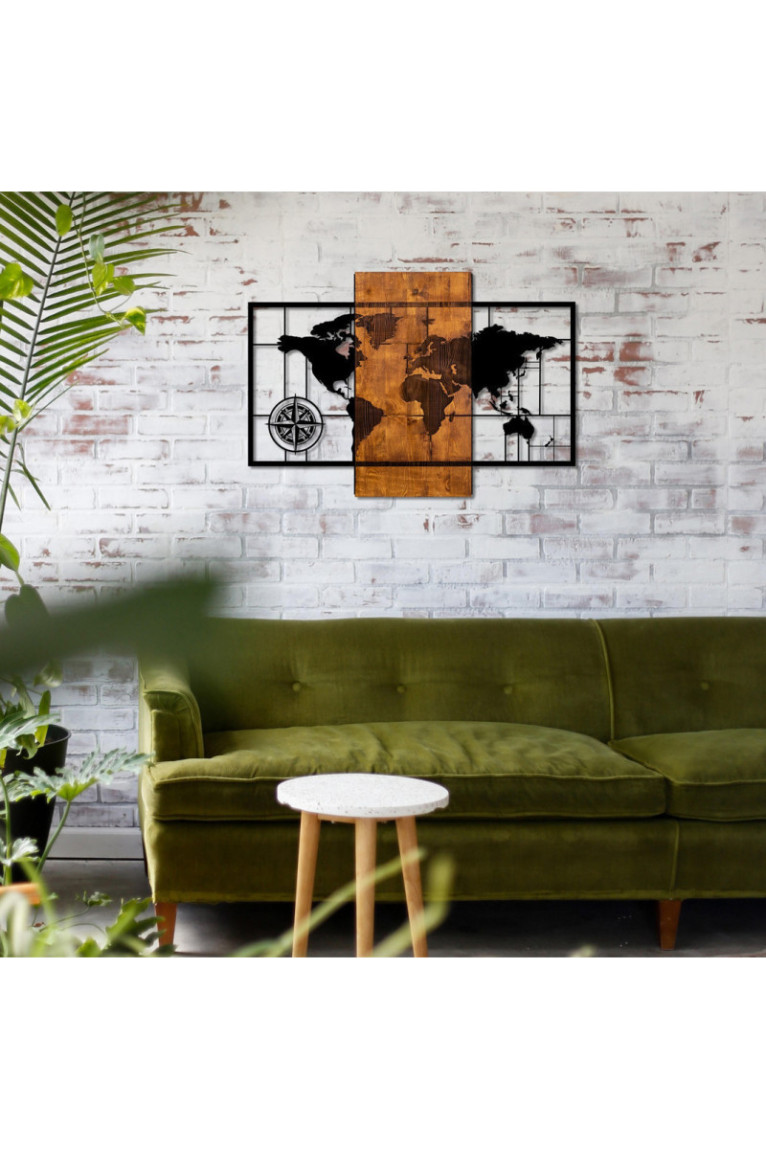 Accessoire mural décoratif en bois - Noyer/Noir