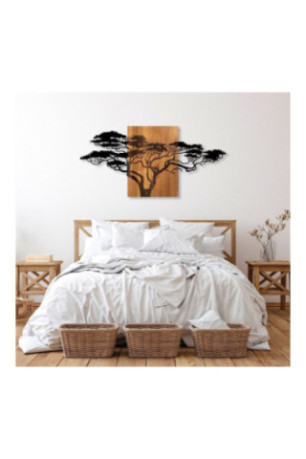 Accessoire mural décoratif en bois - Noir/Noyer