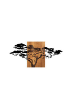 Accessoire mural décoratif en bois - Noir/Noyer