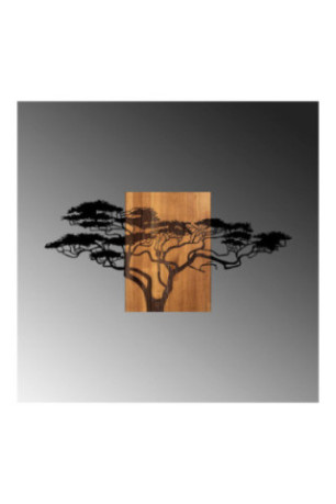 Accessoire mural décoratif en bois - Noir/Noyer