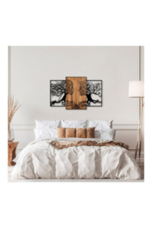 Accessoire mural décoratif en bois - Noir/Noyer