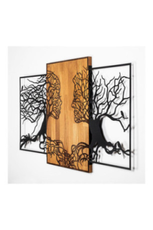 Accessoire mural décoratif en bois - Noir/Noyer