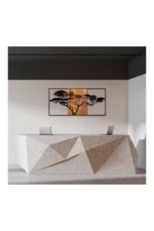 Accessoire mural décoratif en bois - Noir/Noyer