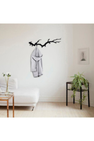 Crochet mural en métal - Noir