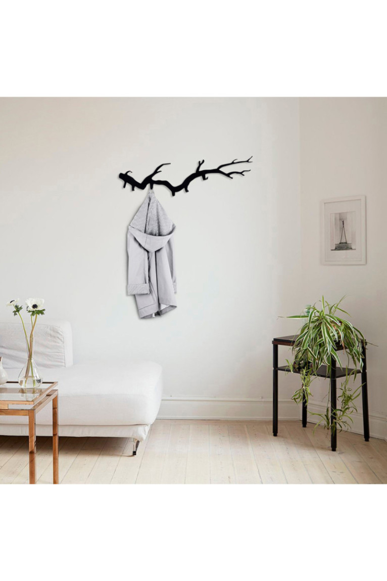 Crochet mural en métal - Noir