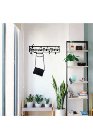 Crochet mural en métal - Noir
