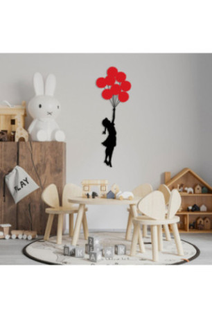 Accessoire mural décoratif en métal - Noir Rouge