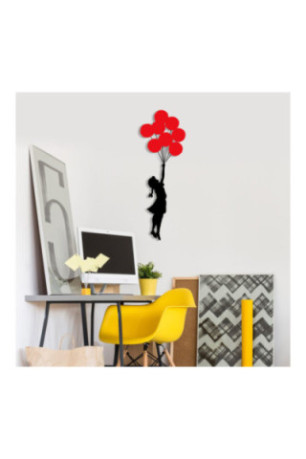 Accessoire mural décoratif en métal - Noir Rouge