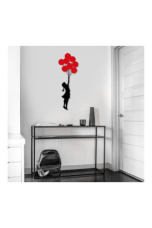 Accessoire mural décoratif en métal - Noir Rouge