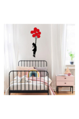 Accessoire mural décoratif en métal - Noir Rouge