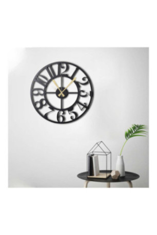 Horloge murale décorative en métal - Noir